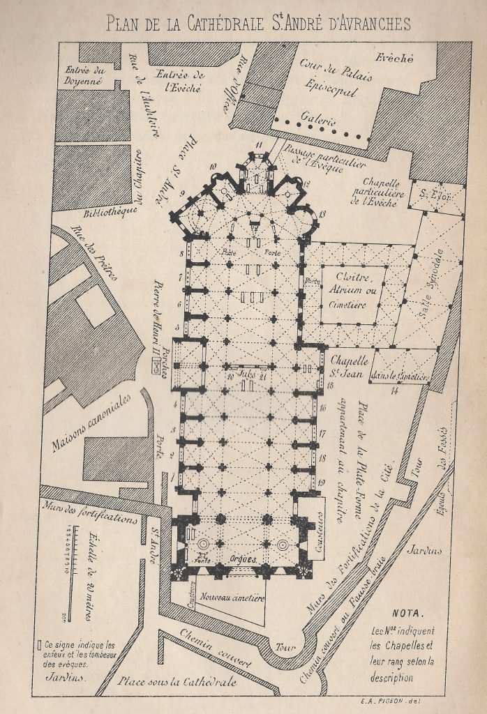 Plan de la cathédrale Saint-André d'Avranches.